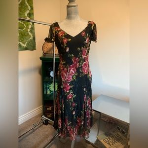 Talbots Floral retro dress 10 petite